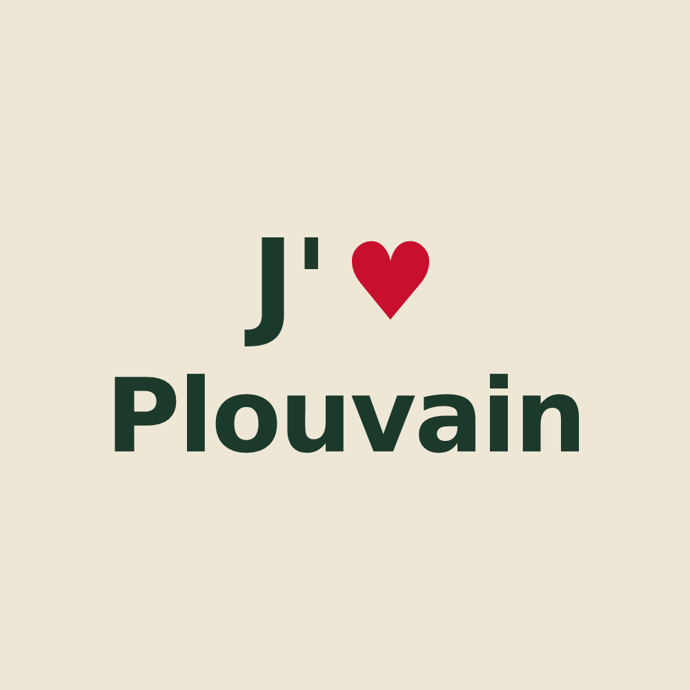 Tote bag personnalisé Plouvain — design J'aime Plouvain