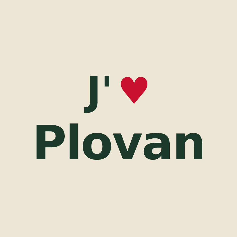 Tote bag personnalisé Plovan — design J'aime Plovan