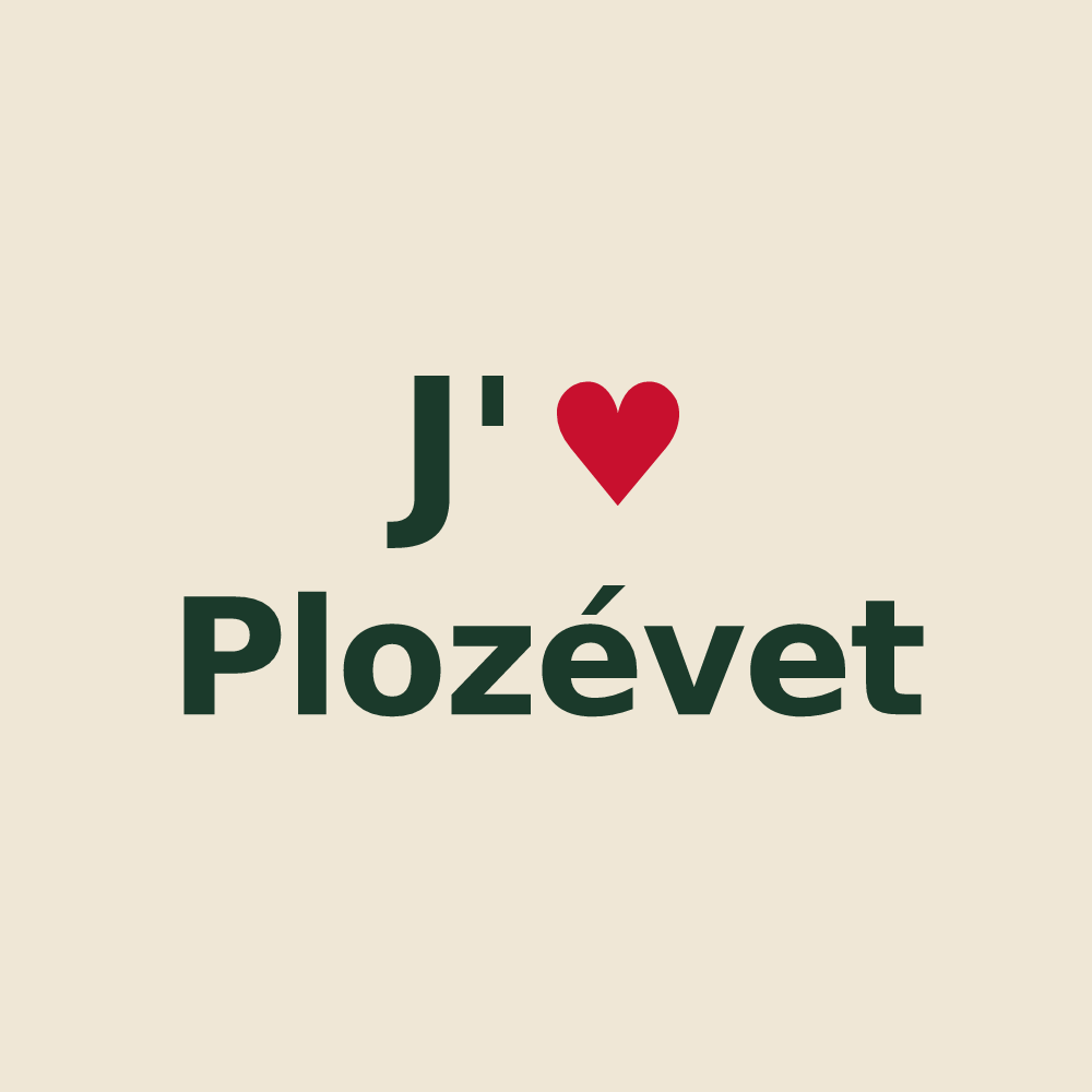 Tote bag personnalisé Plozévet — design J'aime Plozévet