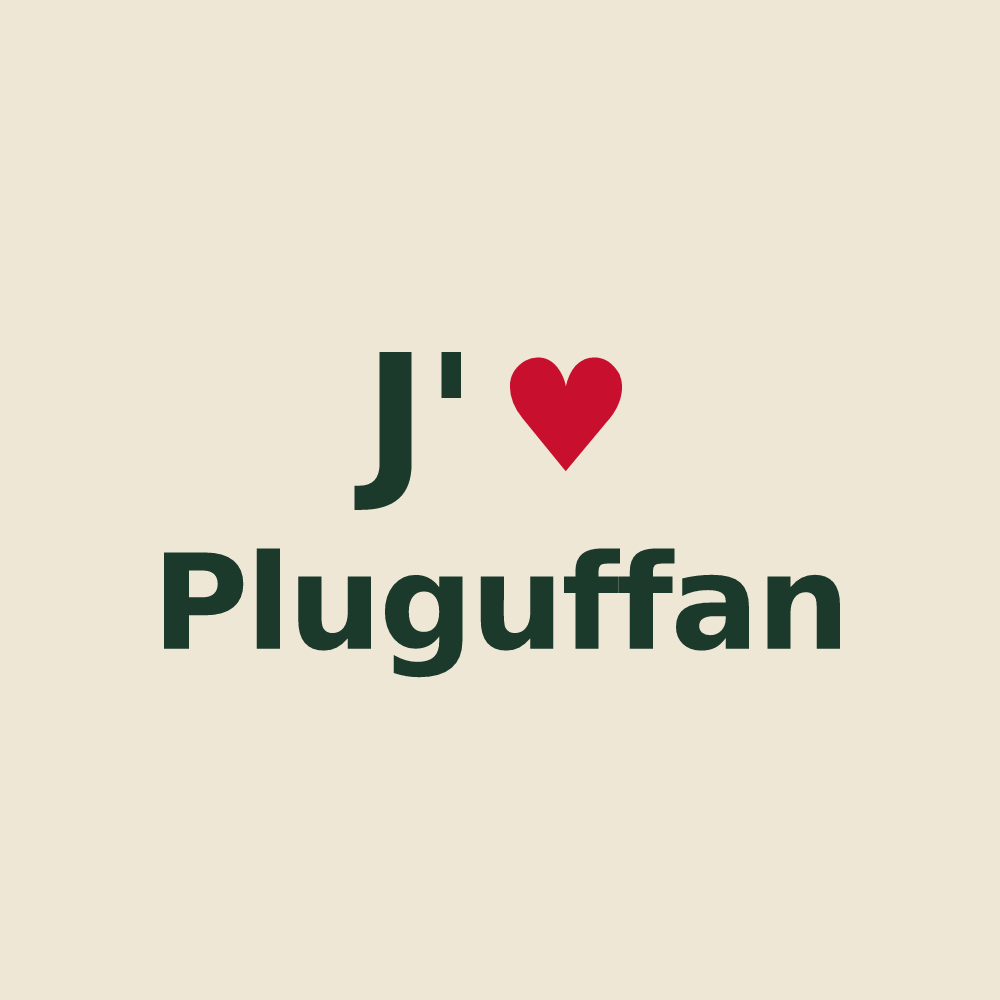 Tote bag personnalisé Pluguffan — design J'aime Pluguffan