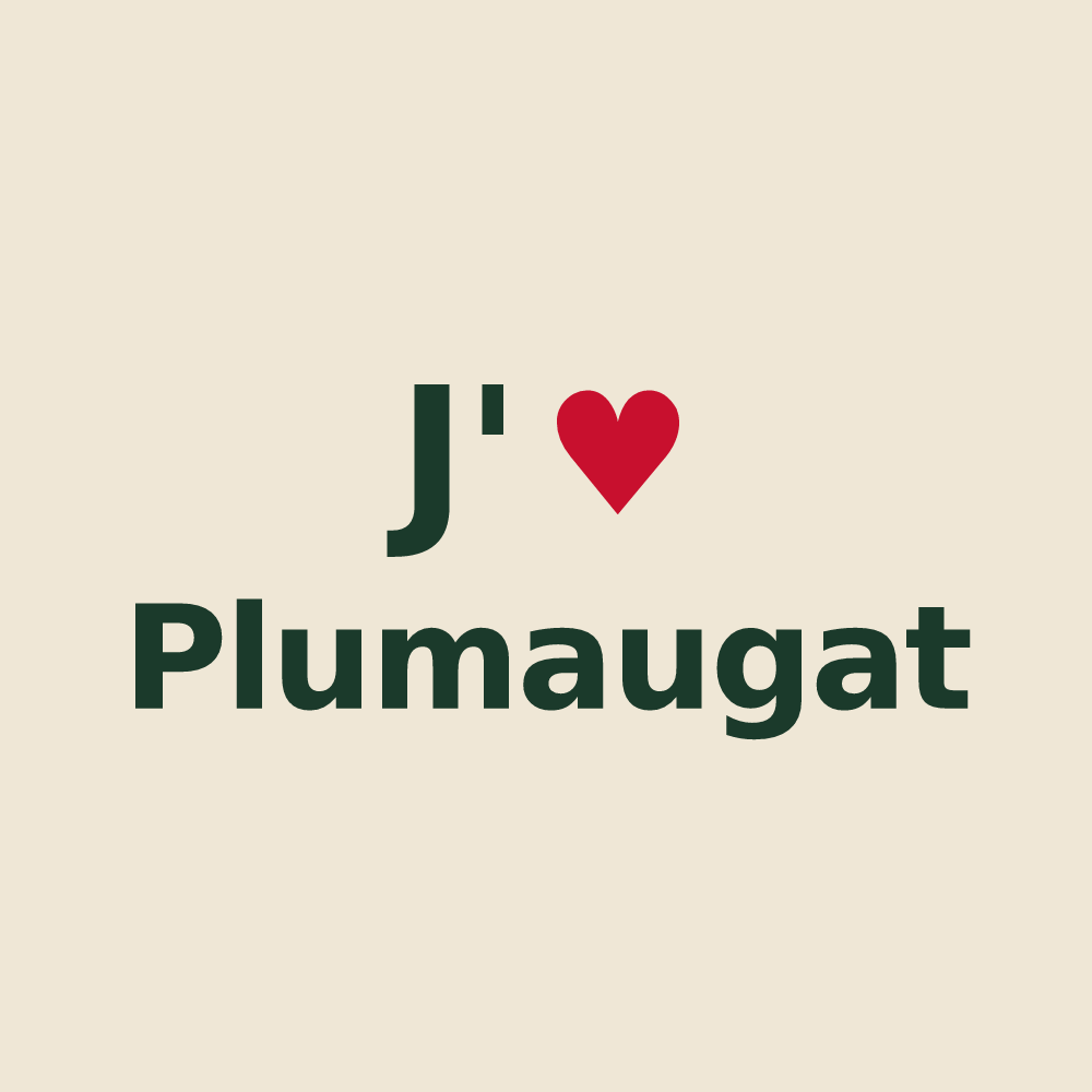 Tote bag personnalisé Plumaugat — design J'aime Plumaugat