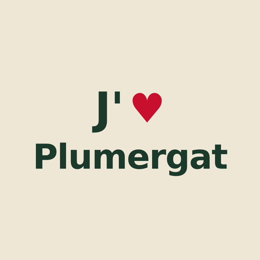 Tote bag personnalisé Plumergat — design « J'aime Plumergat » imprimé sur le tote bag