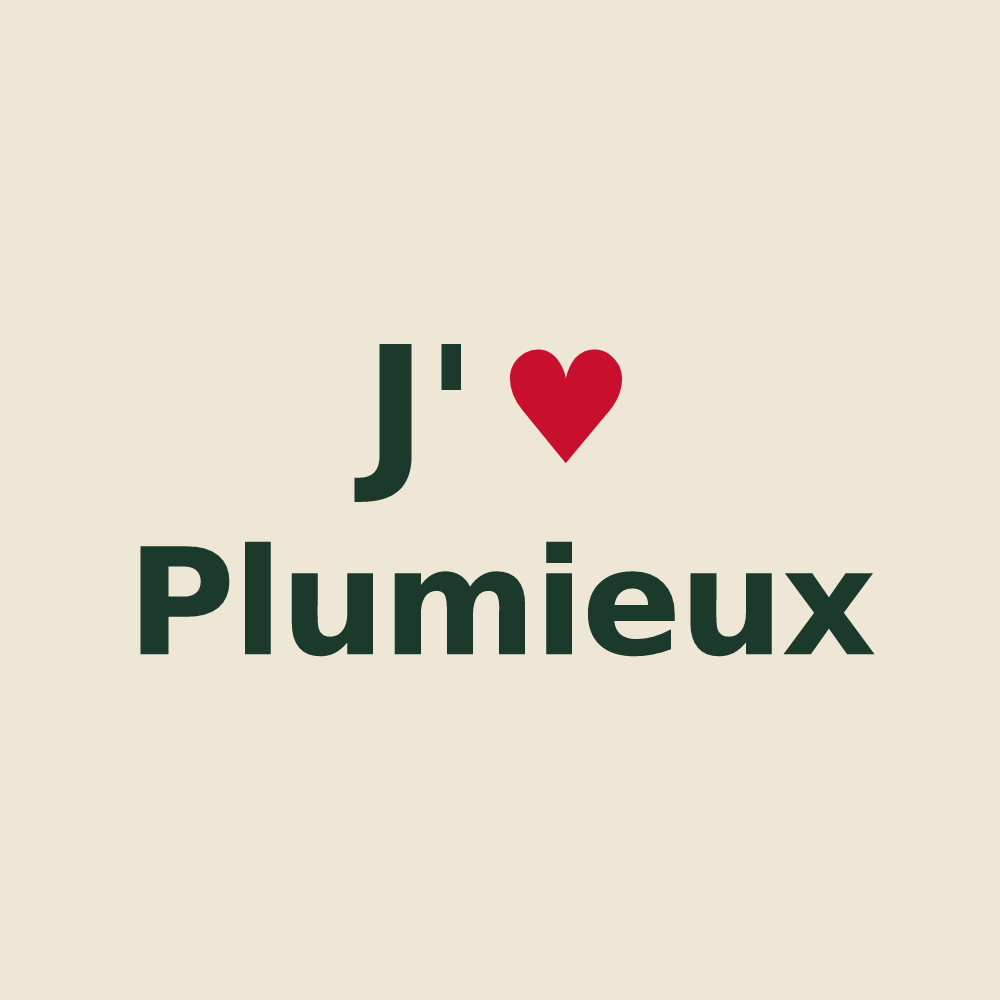Tote bag personnalisé Plumieux — design J'aime Plumieux