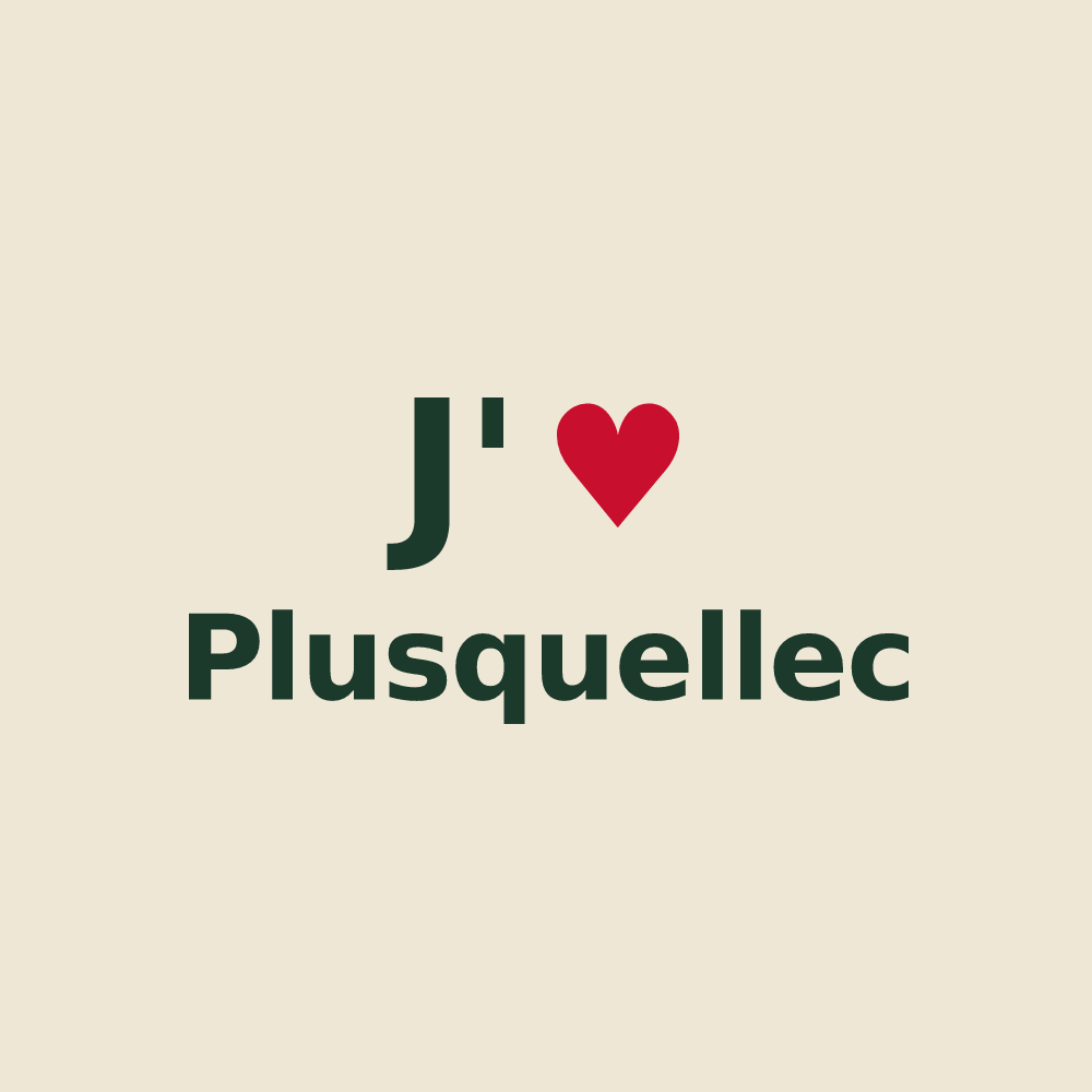 Tote bag personnalisé Plusquellec — design J'aime Plusquellec