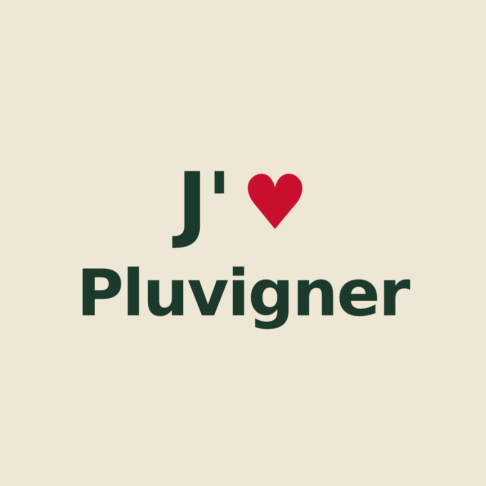 Tote bag personnalisé Pluvigner — design J'aime Pluvigner