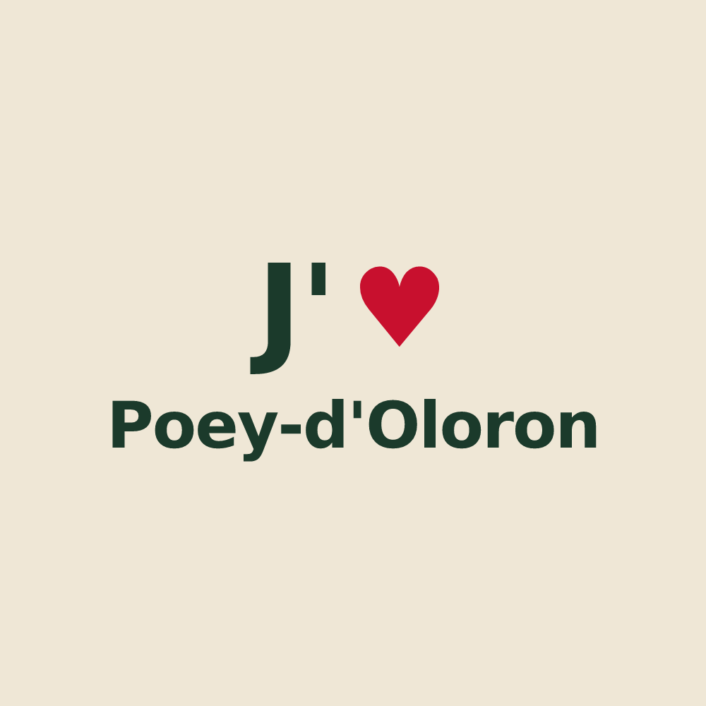 Tote bag personnalisé Poey-d'Oloron — design J'aime Poey-d'Oloron