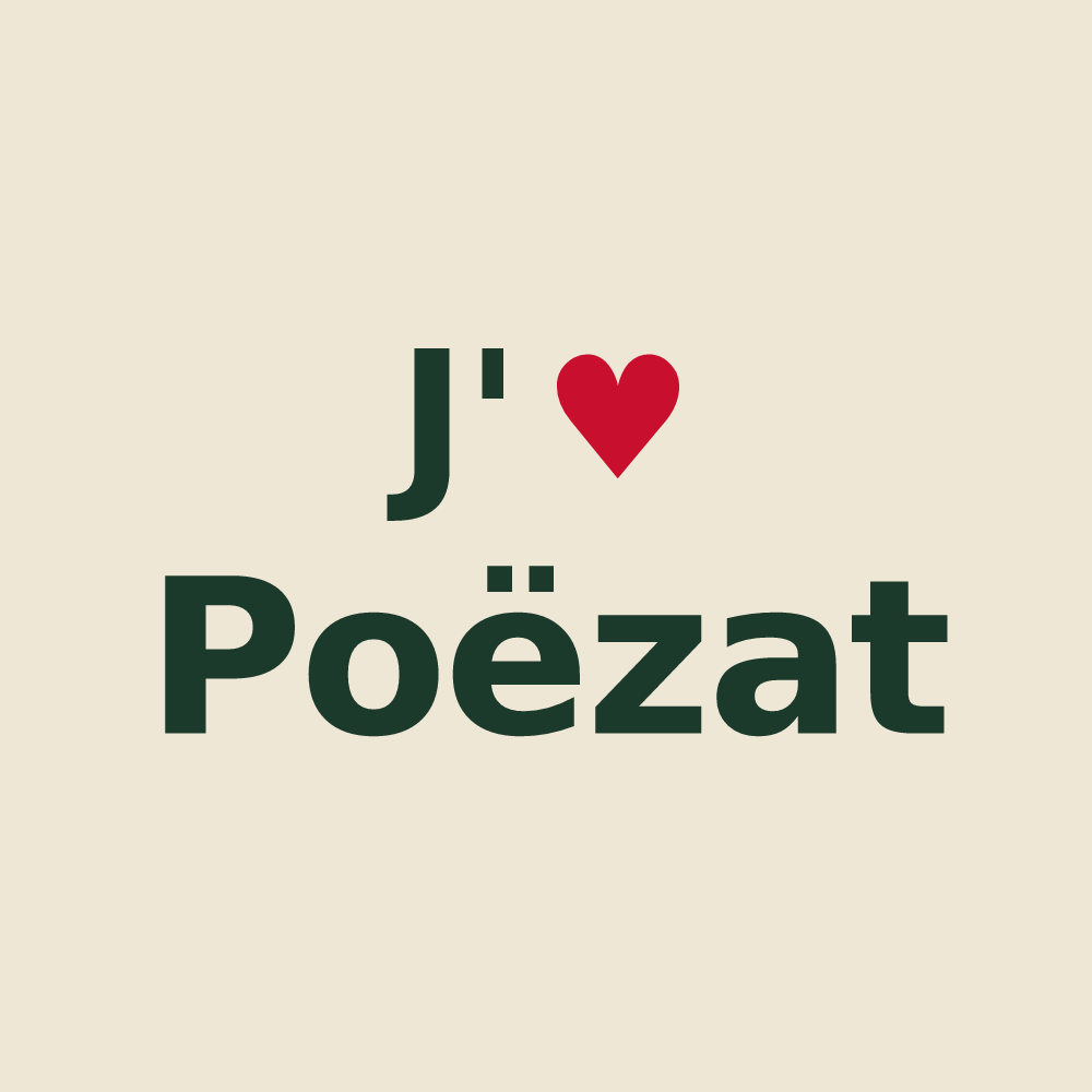 Tote bag personnalisé Poëzat — design J'aime Poëzat
