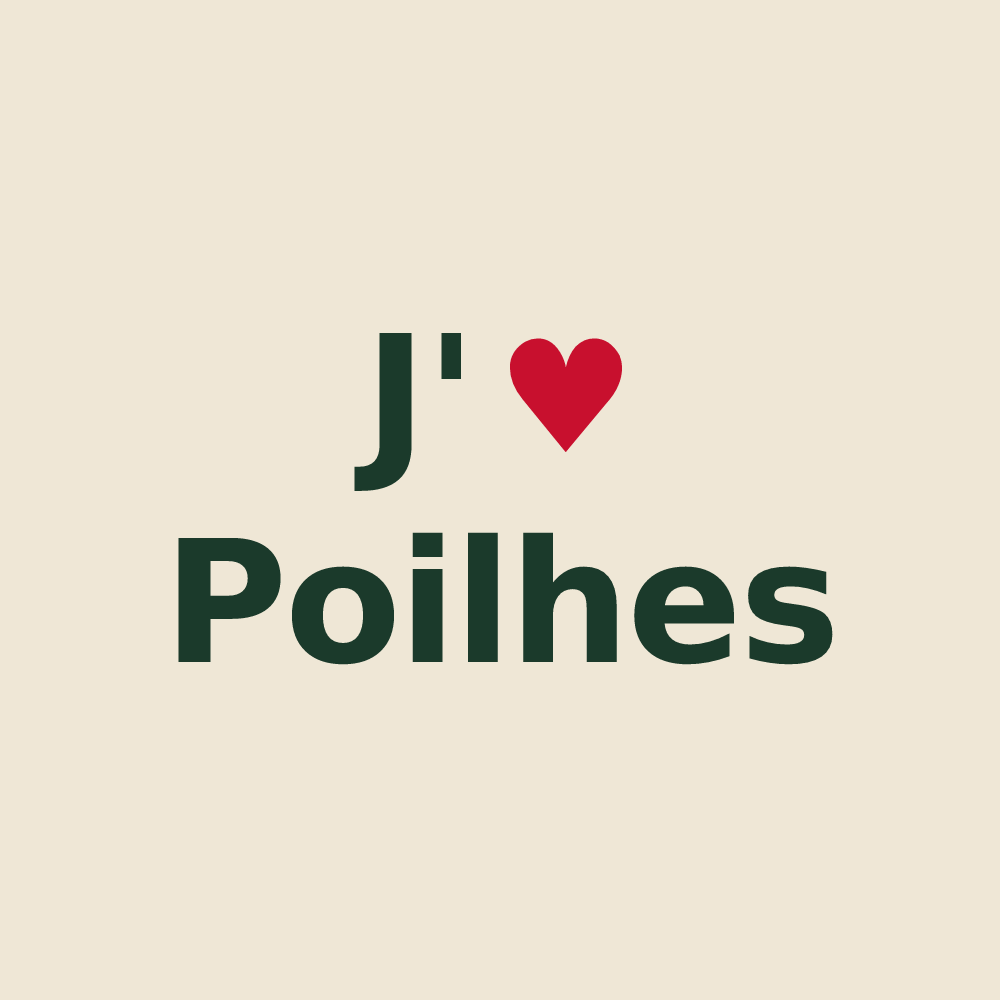 Tote bag personnalisé Poilhes — design J'aime Poilhes