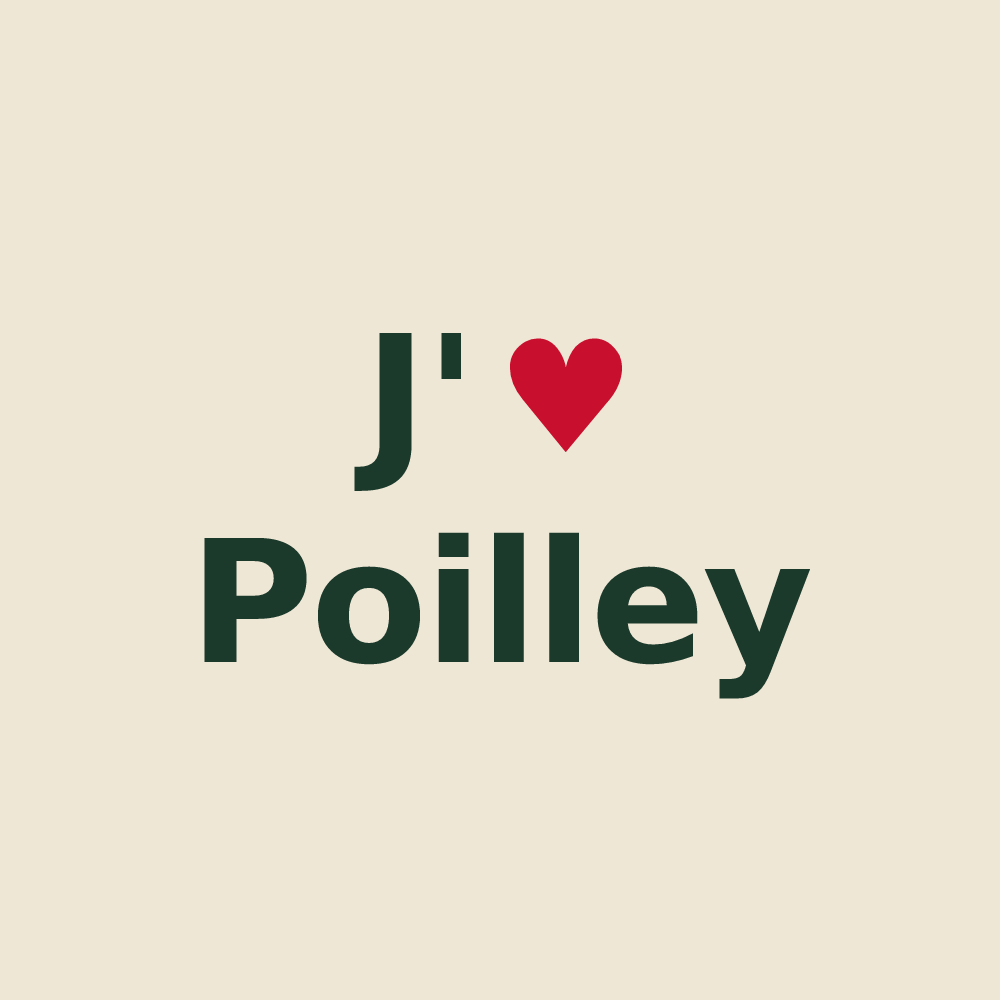 Tote bag personnalisé Poilley — design J'aime Poilley
