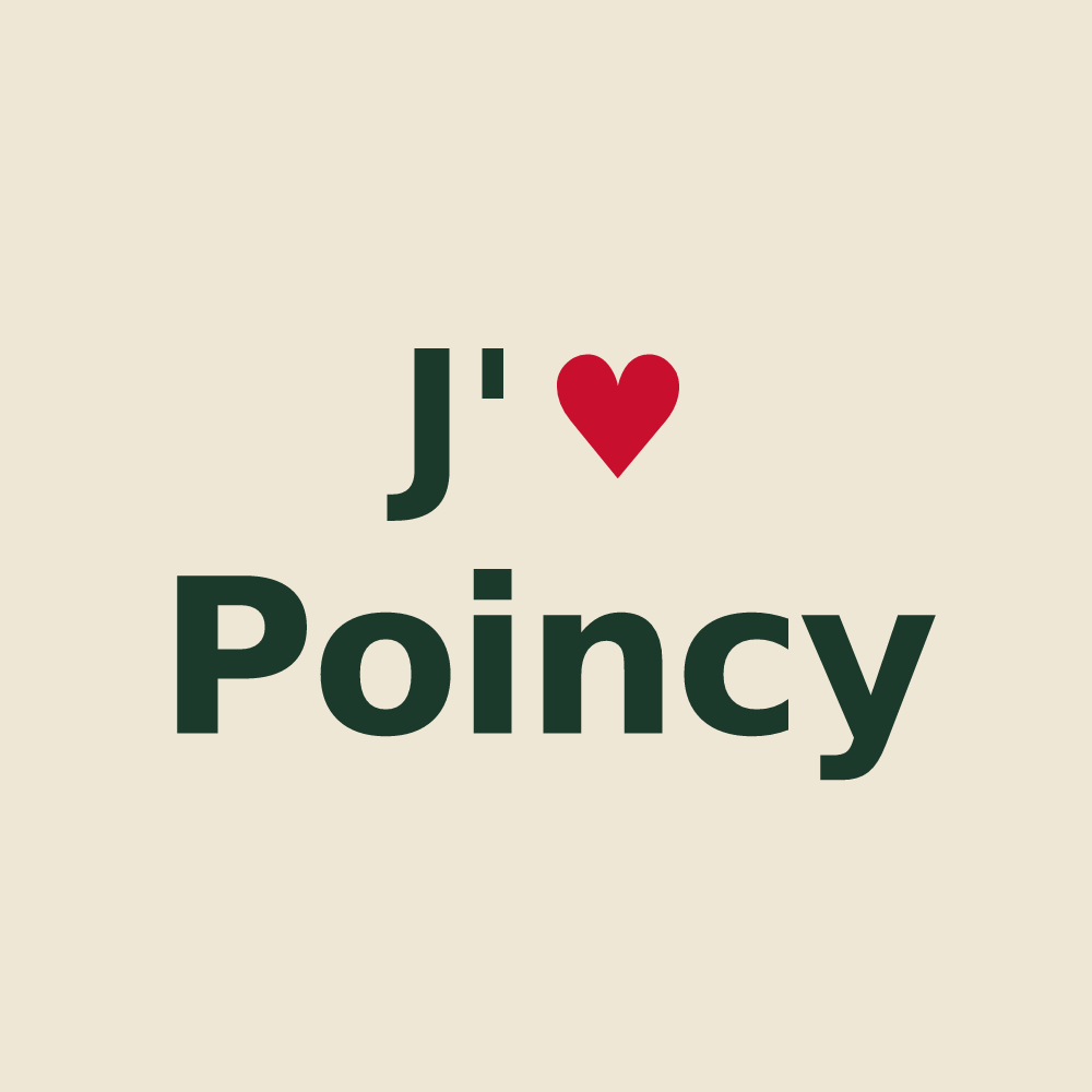 Tote bag personnalisé Poincy — design J'aime Poincy