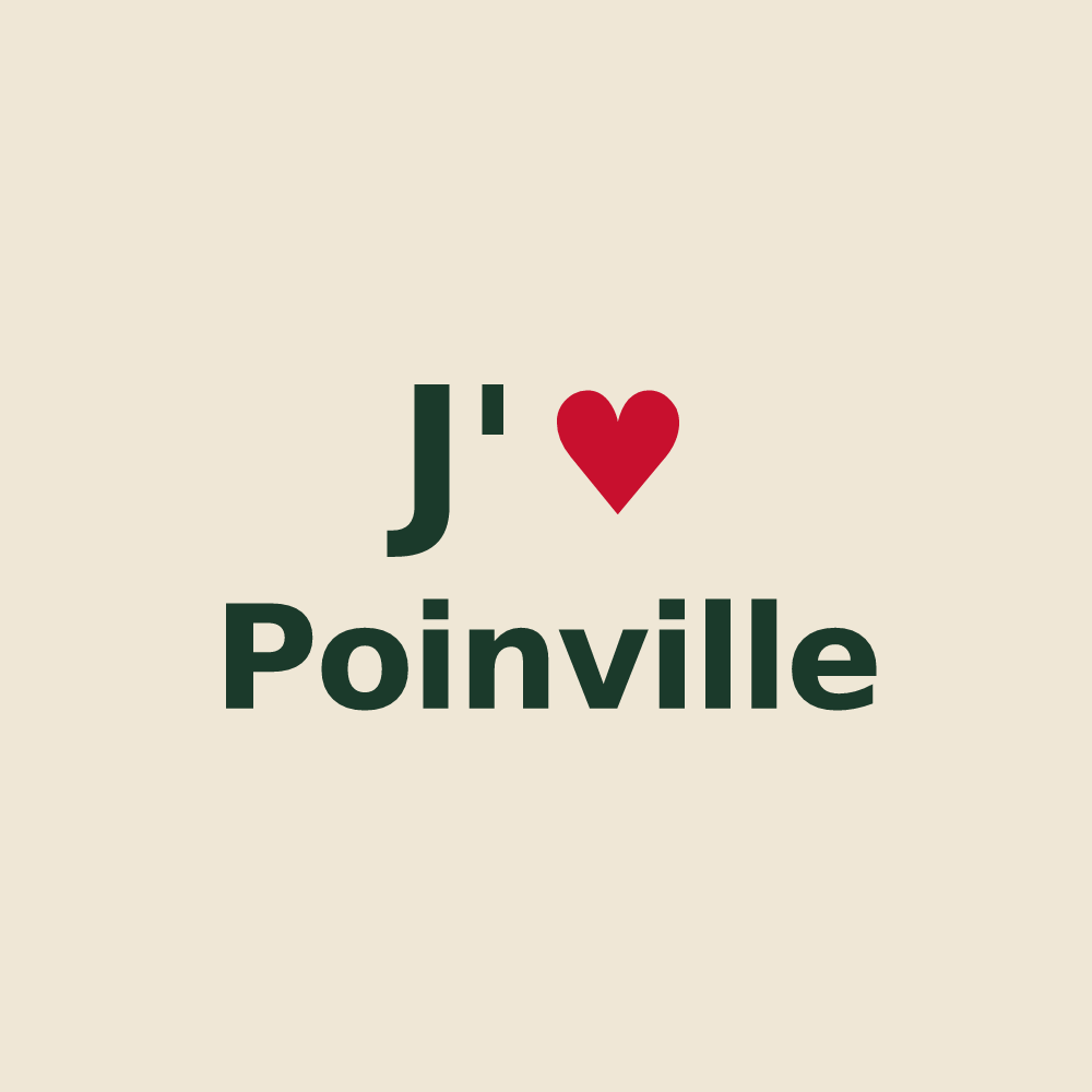 Tote bag personnalisé Poinville — design « J'aime Poinville » imprimé sur le tote bag