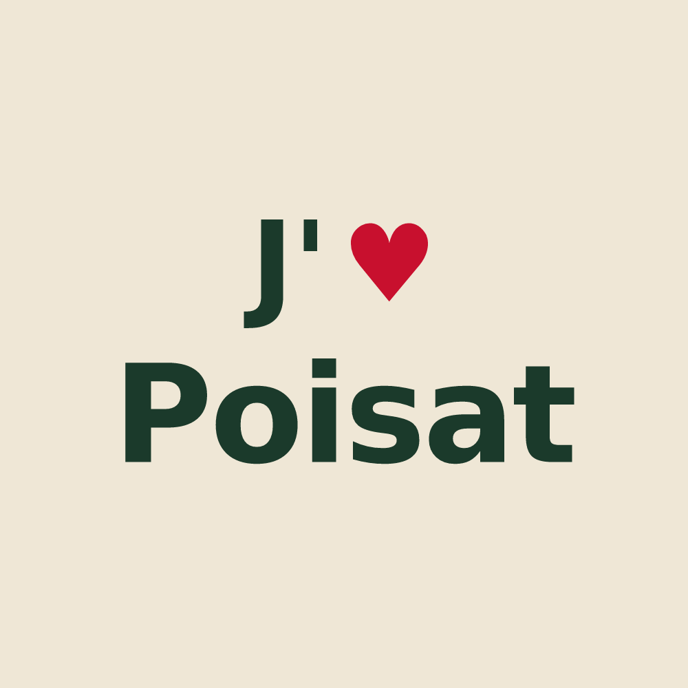 Tote bag personnalisé Poisat — design J'aime Poisat