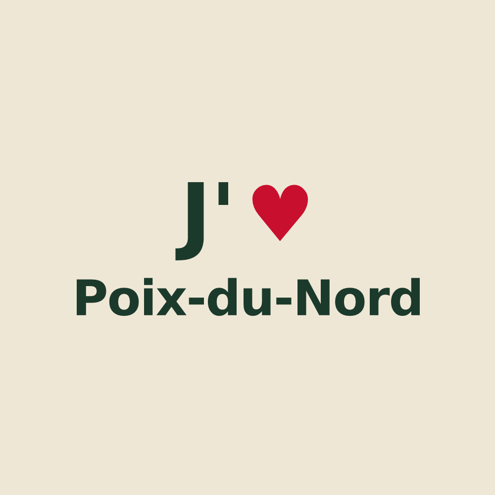 Tote bag personnalisé Poix-du-Nord — design J'aime Poix-du-Nord