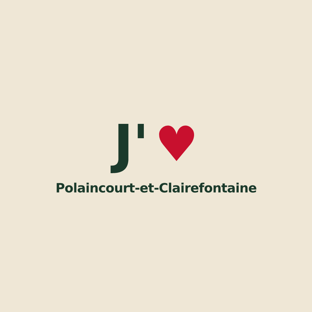 Tote bag personnalisé Polaincourt-et-Clairefontaine — design J'aime Polaincourt-et-Clairefontaine