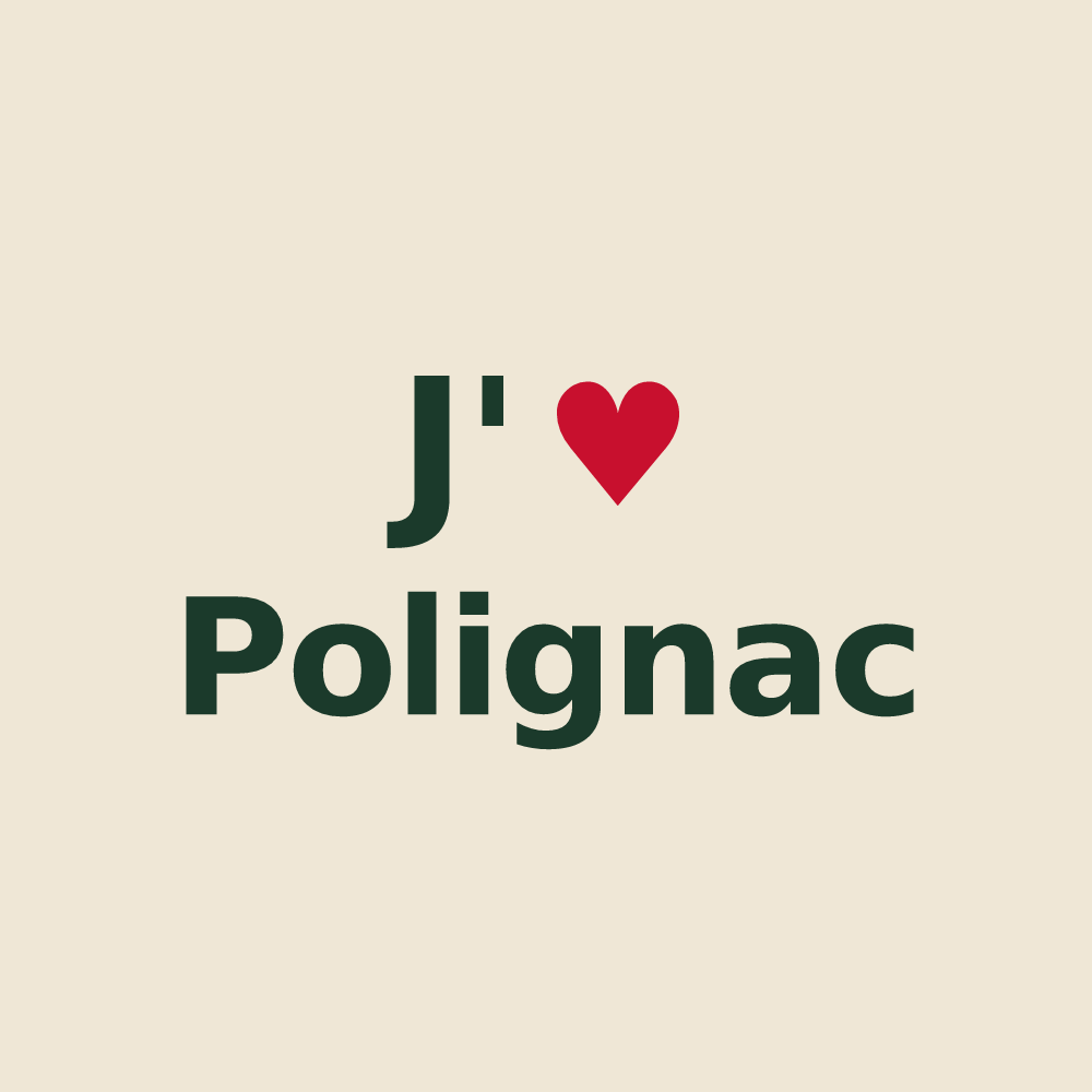 Tote bag personnalisé Polignac — design J'aime Polignac