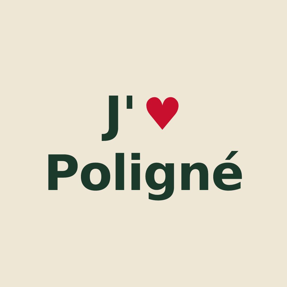 Tote bag personnalisé Poligné — design J'aime Poligné