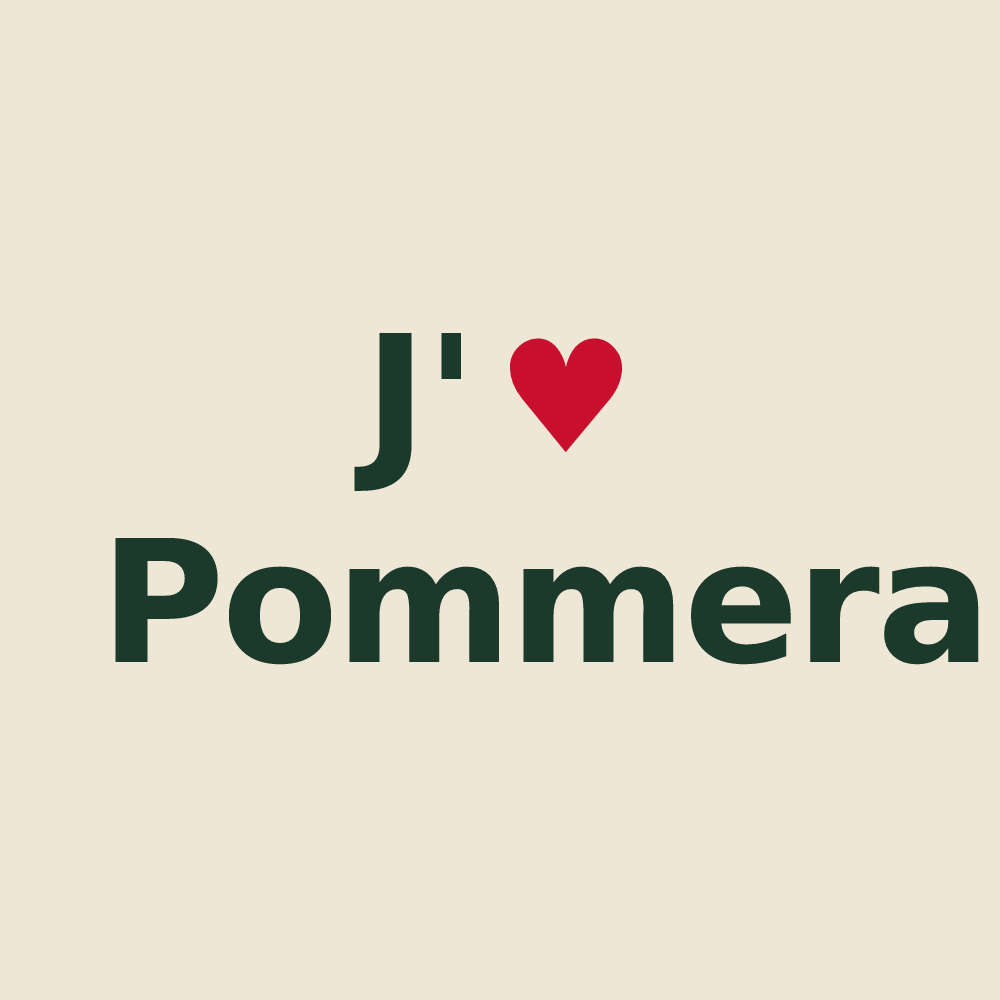 Tote bag personnalisé Pommera — design J'aime Pommera