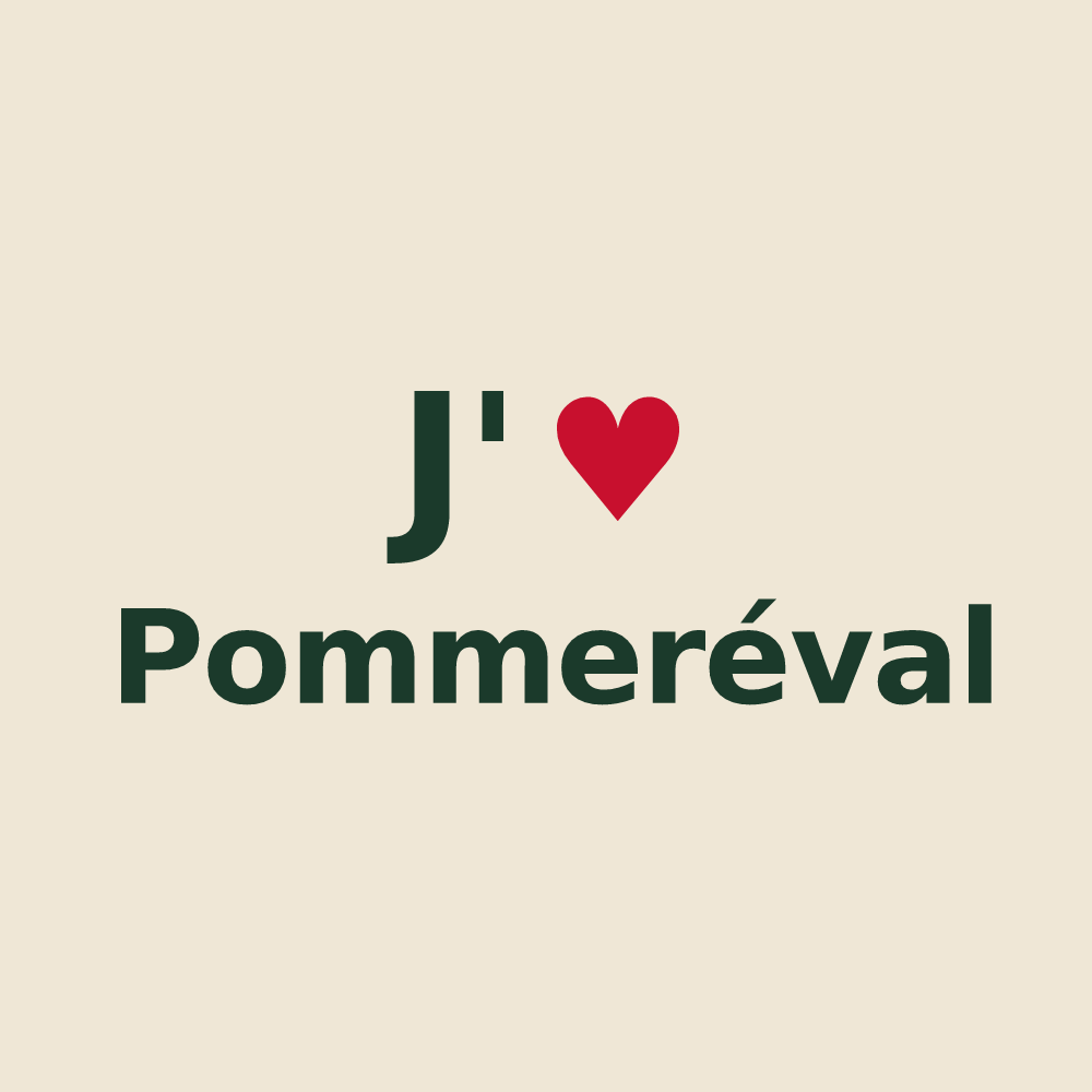 Tote bag personnalisé Pommeréval — design J'aime Pommeréval