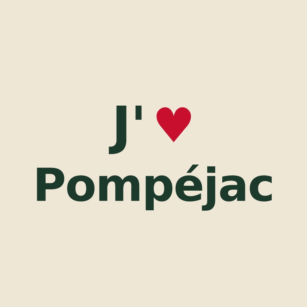 Tote bag personnalisé Pompéjac — design J'aime Pompéjac
