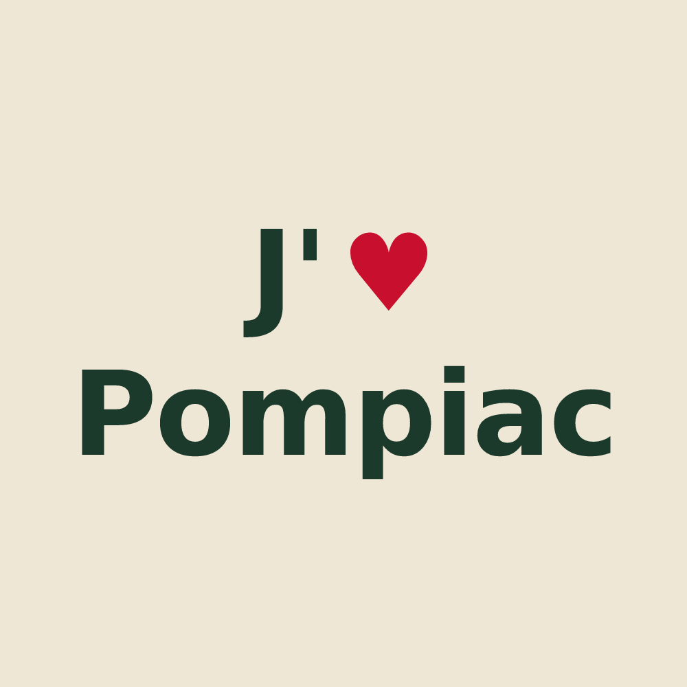 Tote bag personnalisé Pompiac — design J'aime Pompiac