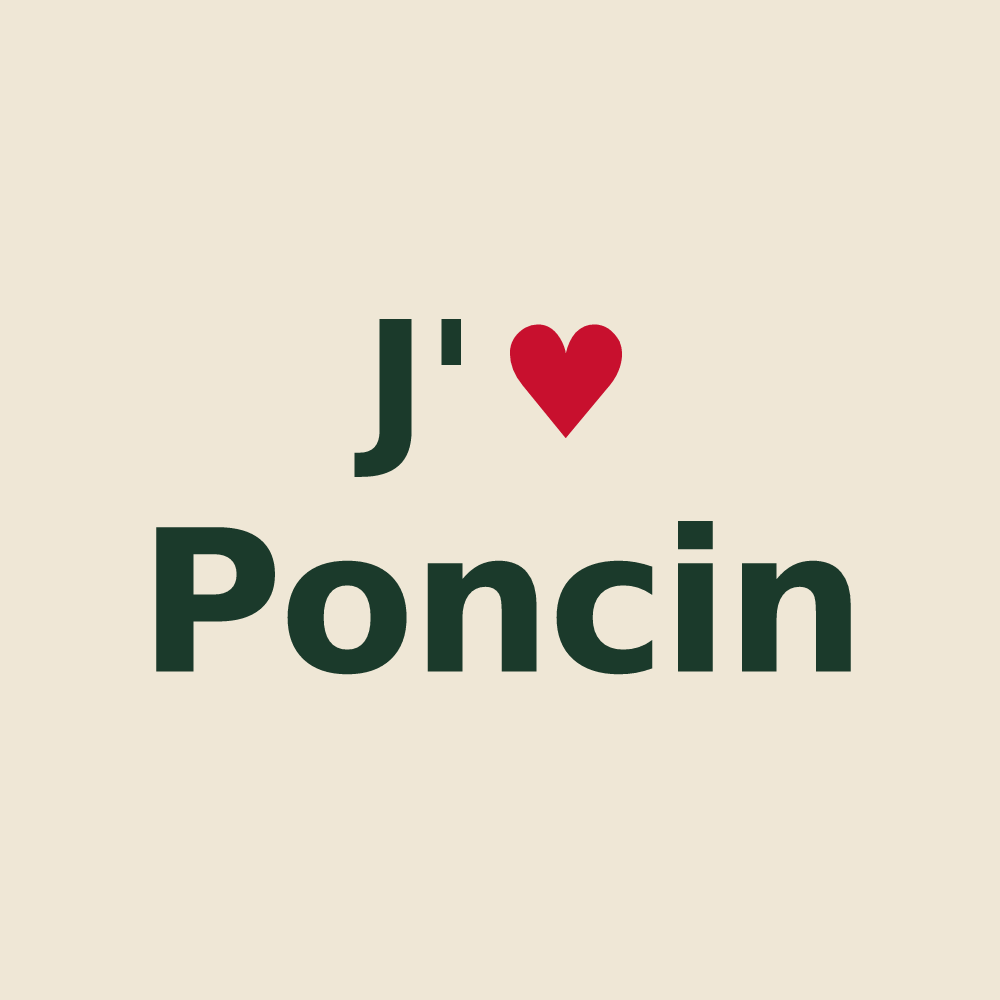 Tote bag personnalisé Poncin — design J'aime Poncin