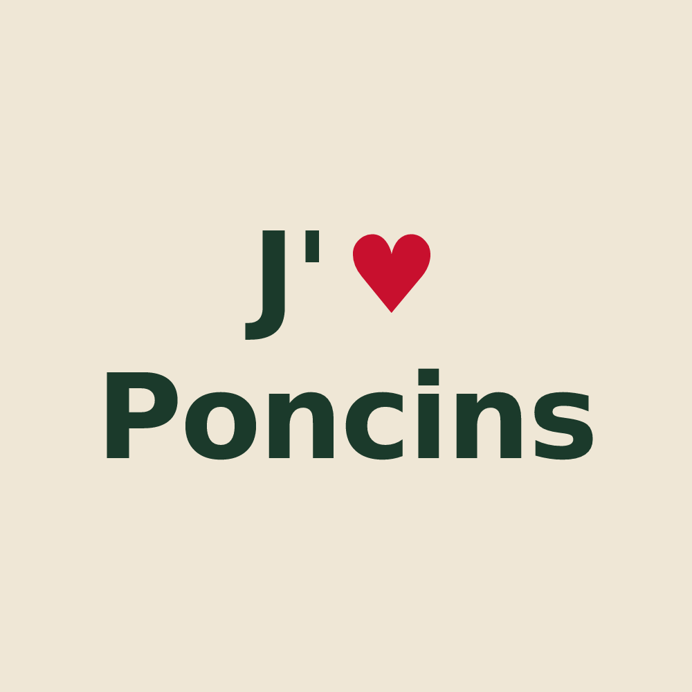 Tote bag personnalisé Poncins — design J'aime Poncins