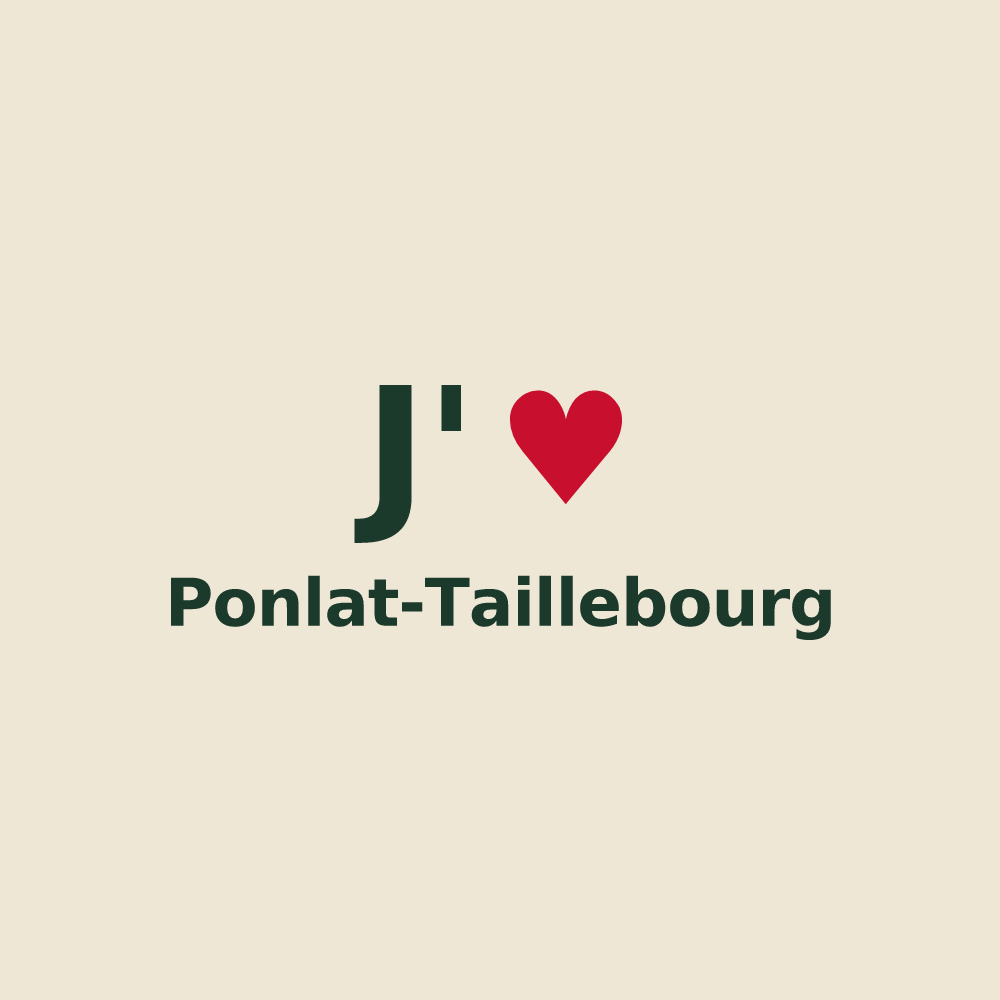 Tote bag personnalisé Ponlat-Taillebourg — design J'aime Ponlat-Taillebourg