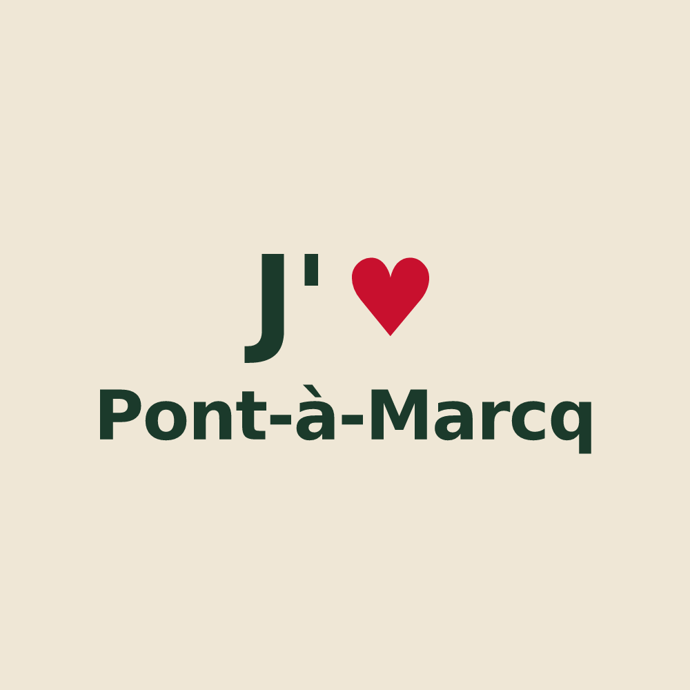 Tote bag personnalisé Pont-à-Marcq — design J'aime Pont-à-Marcq