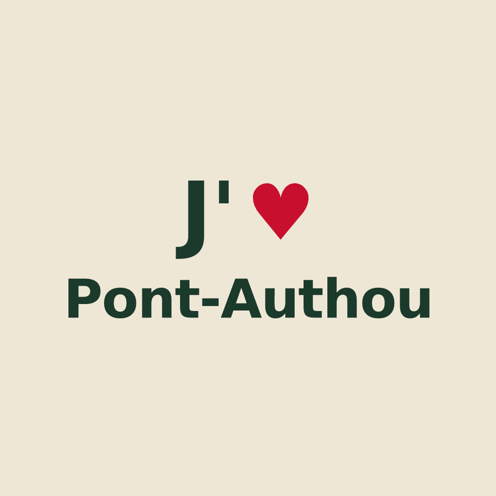 Tote bag personnalisé Pont-Authou — design J'aime Pont-Authou