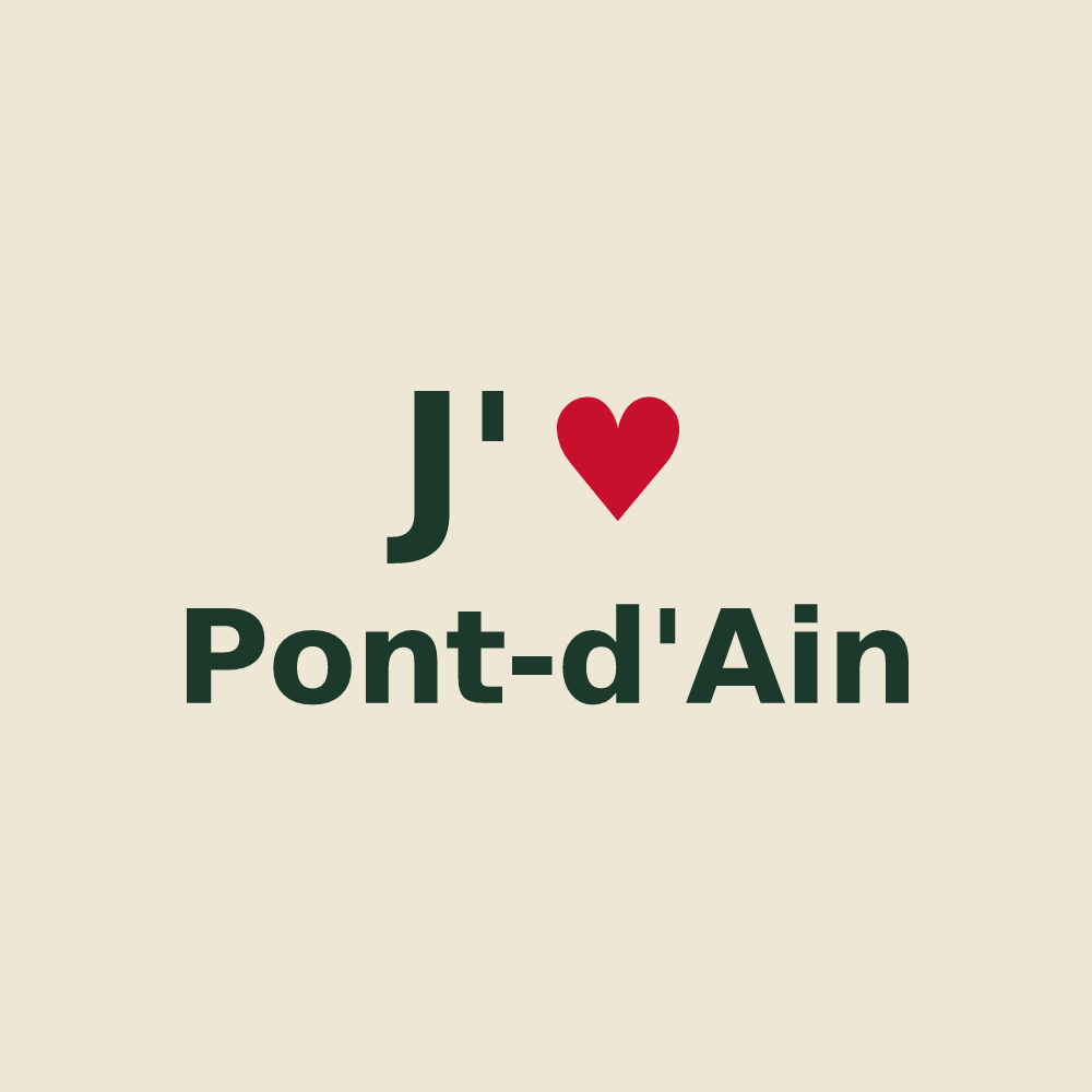 Tote bag personnalisé Pont-d'Ain — design J'aime Pont-d'Ain