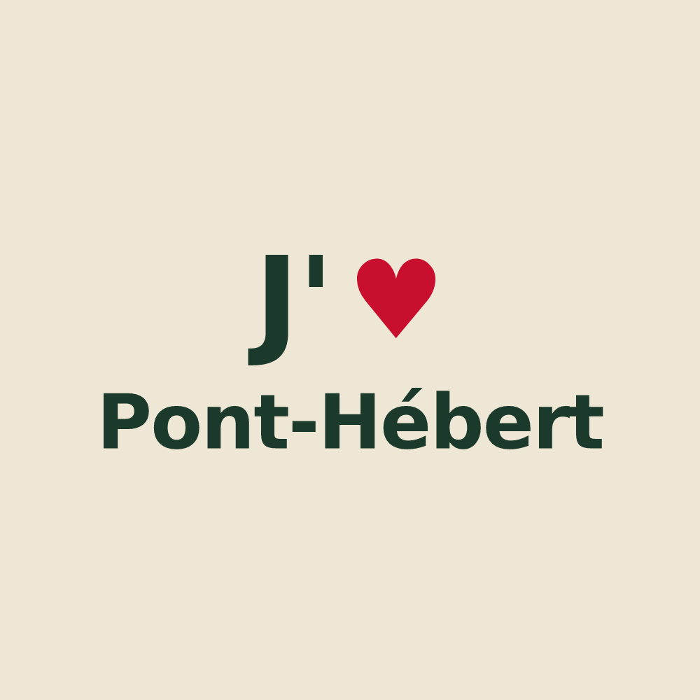 Tote bag personnalisé Pont-Hébert — design J'aime Pont-Hébert