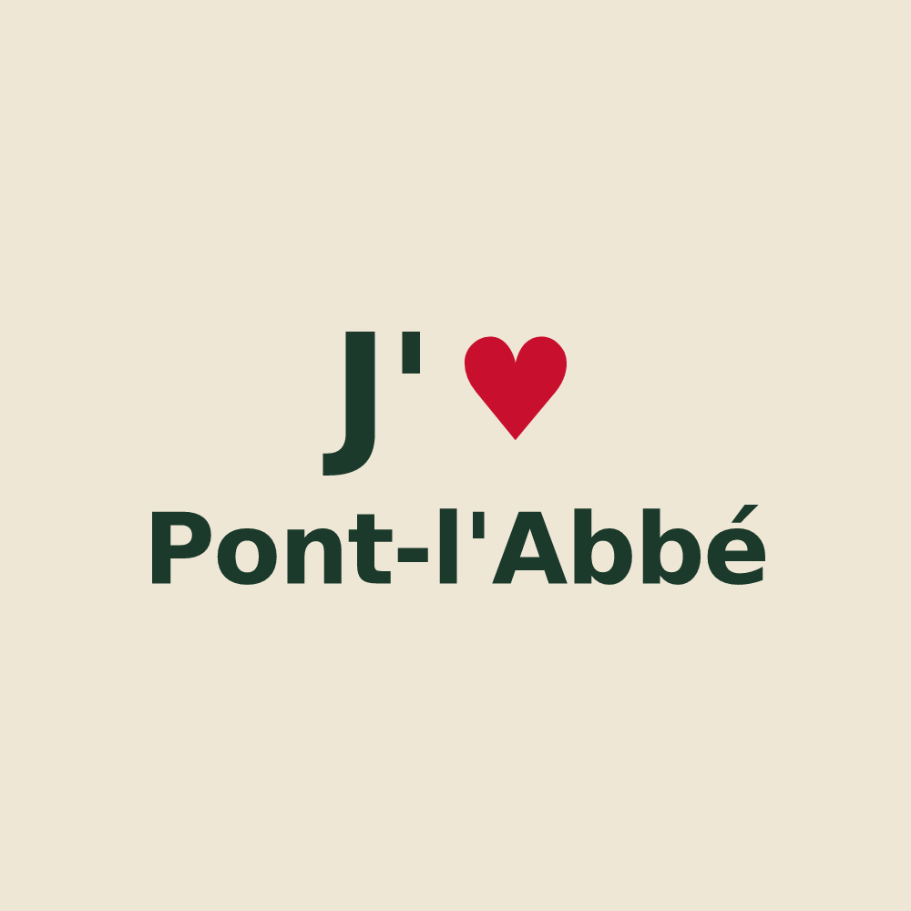 Tote bag personnalisé Pont-l'Abbé — design J'aime Pont-l'Abbé