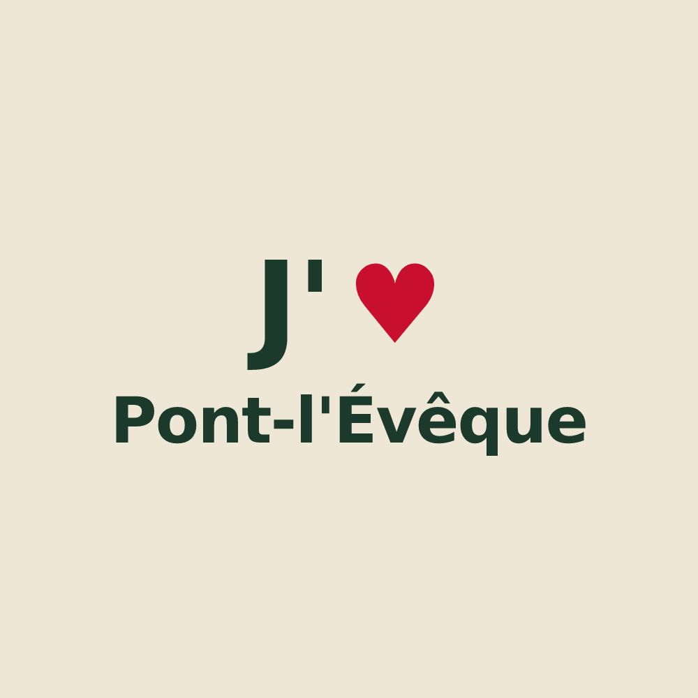 Tote bag personnalisé Pont-l'Évêque — design J'aime Pont-l'Évêque