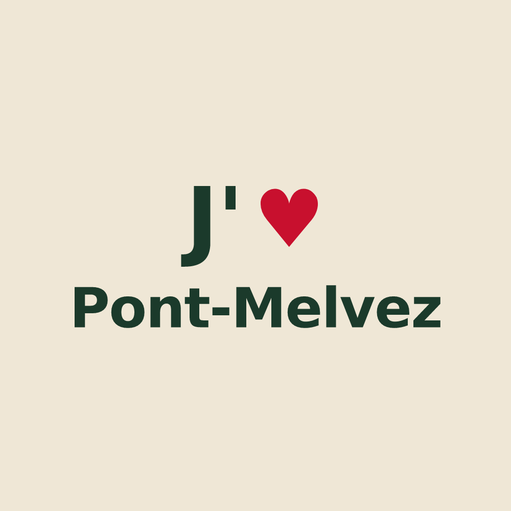 Tote bag personnalisé Pont-Melvez — design « J'aime Pont-Melvez » imprimé sur le tote bag