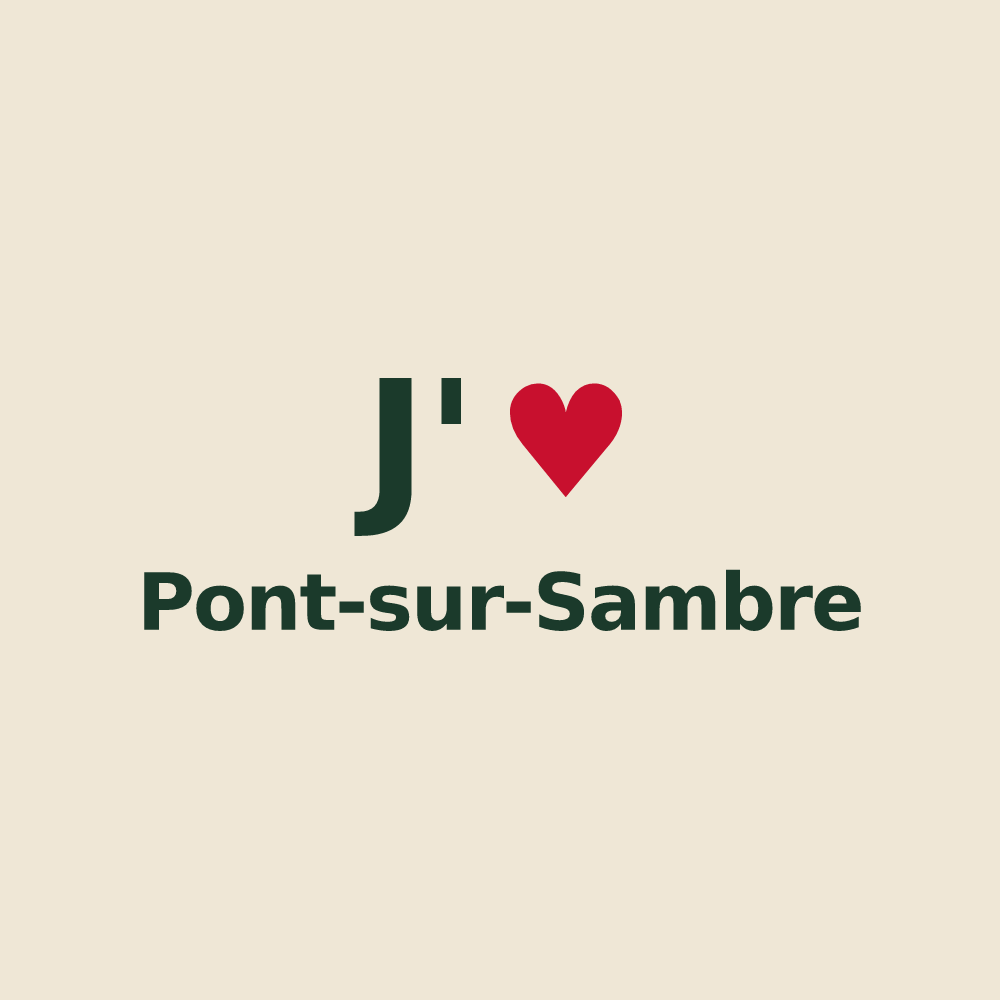 Tote bag personnalisé Pont-sur-Sambre — design J'aime Pont-sur-Sambre