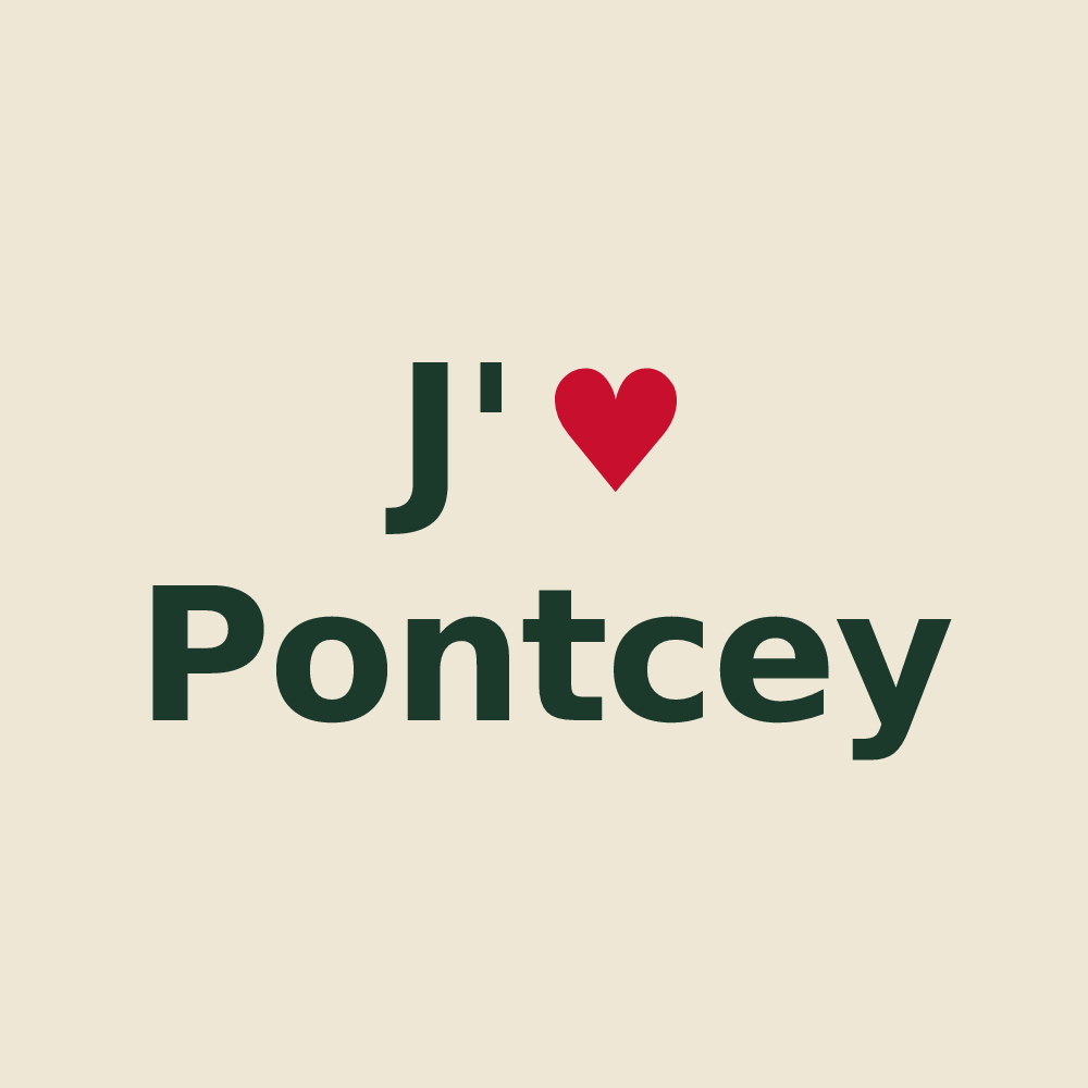 Tote bag personnalisé Pontcey — design J'aime Pontcey