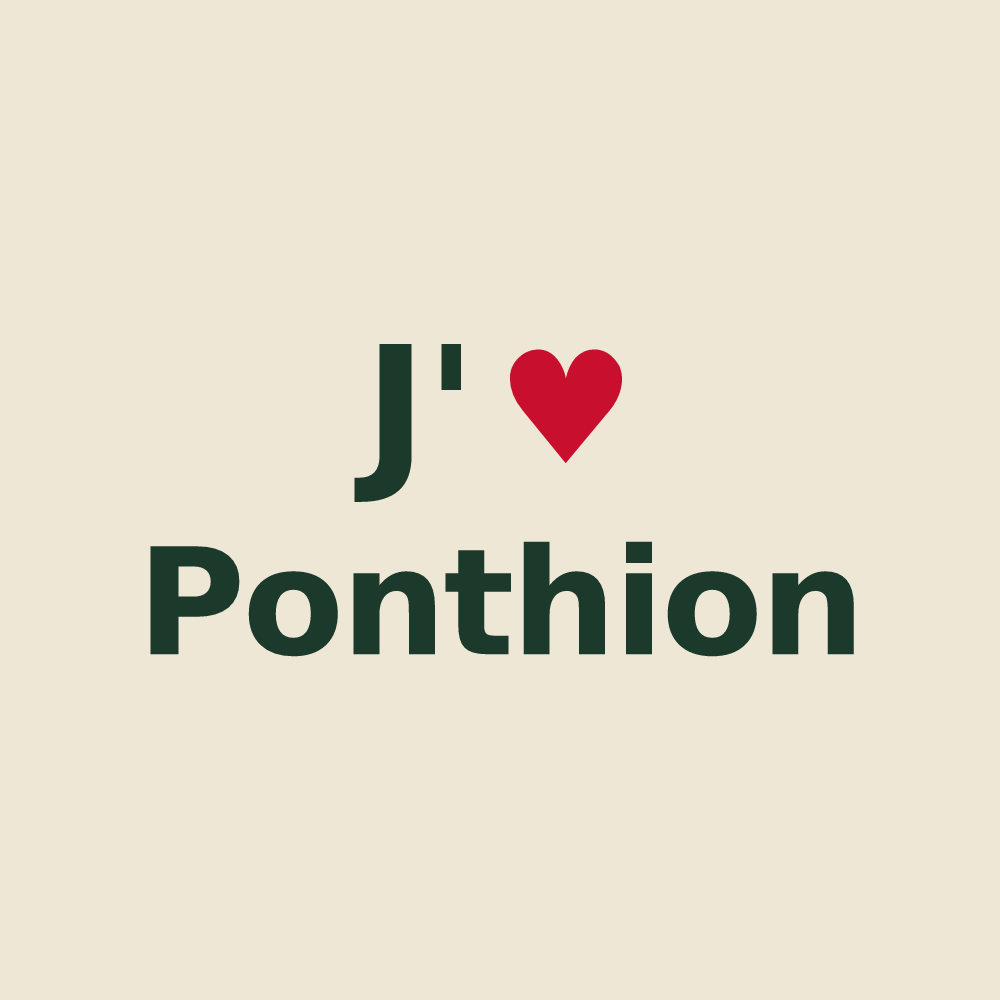 Tote bag personnalisé Ponthion — design J'aime Ponthion