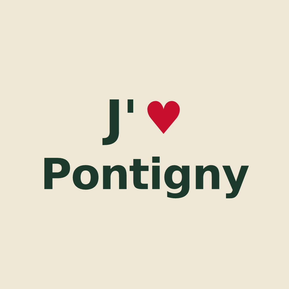 Tote bag personnalisé Pontigny — design « J'aime Pontigny » imprimé sur le tote bag