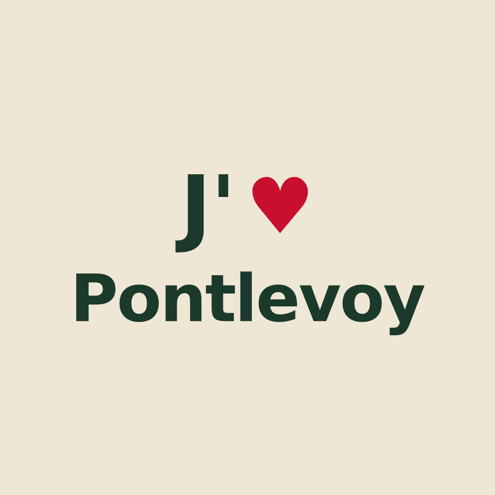 Tote bag personnalisé Pontlevoy — design J'aime Pontlevoy