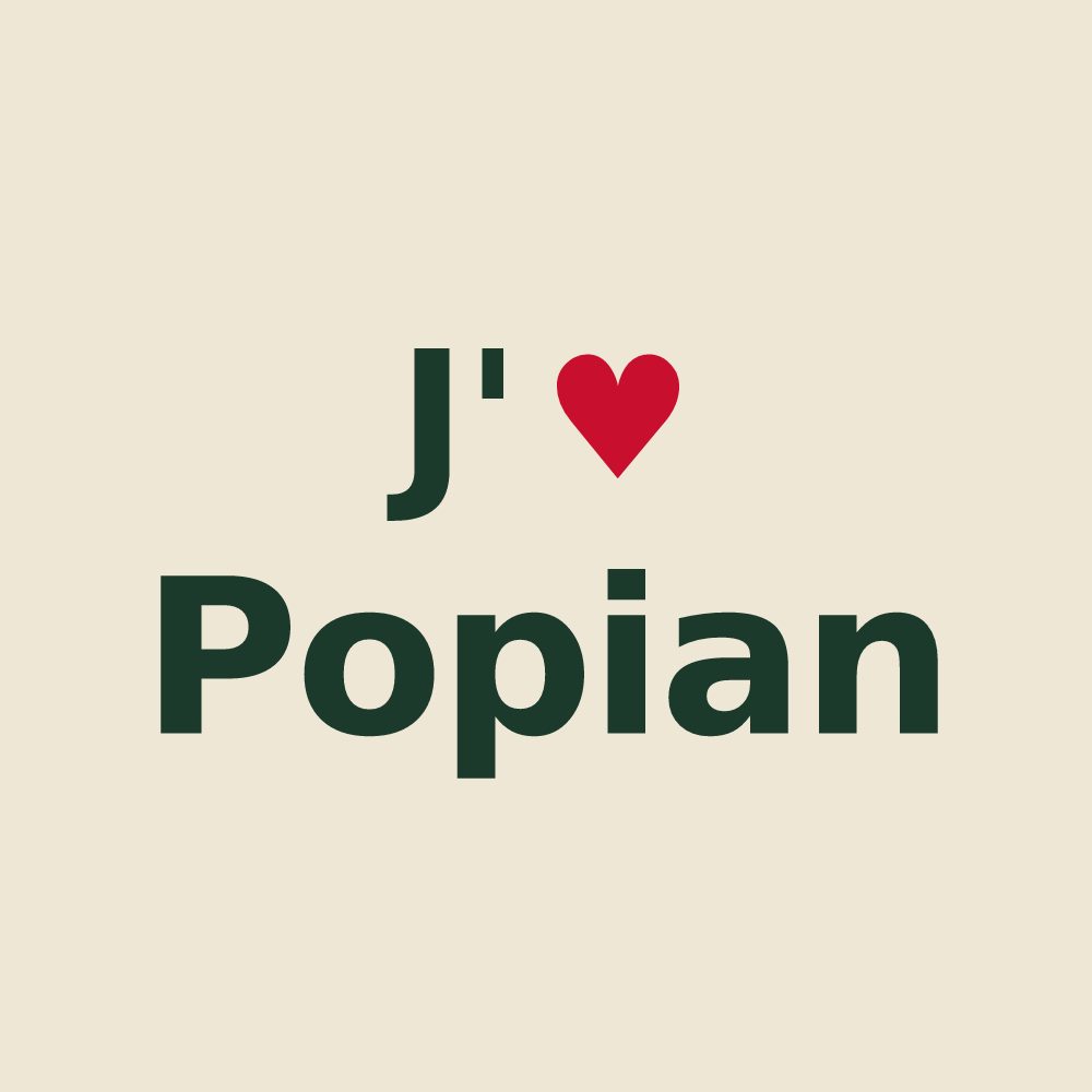 Tote bag personnalisé Popian — design J'aime Popian