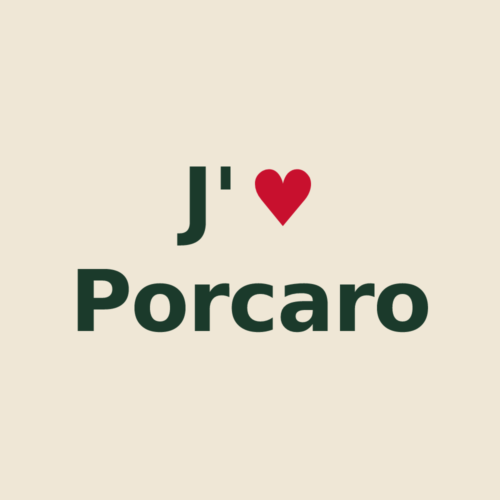 Tote bag personnalisé Porcaro — design J'aime Porcaro