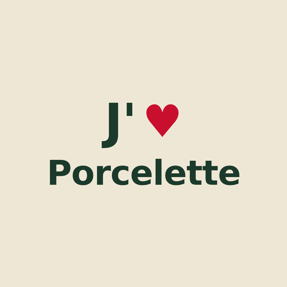 Tote bag personnalisé Porcelette — design J'aime Porcelette