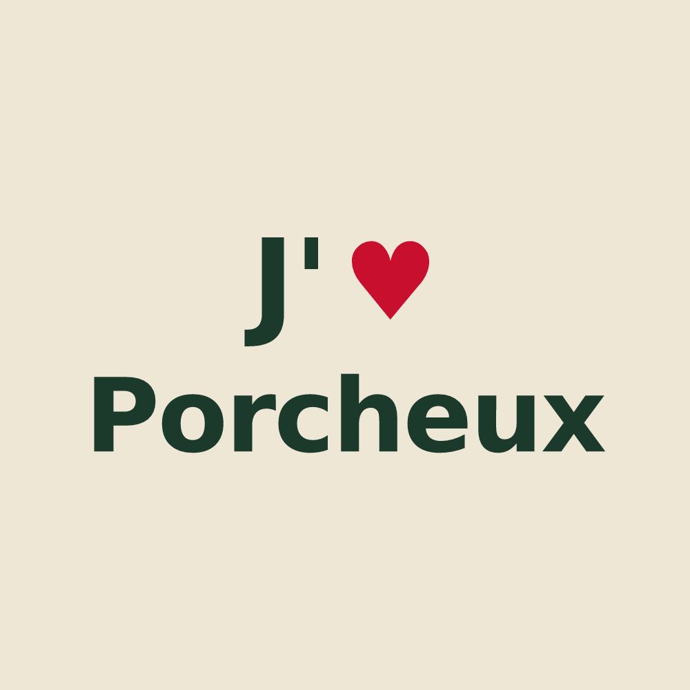 Tote bag personnalisé Porcheux — design J'aime Porcheux