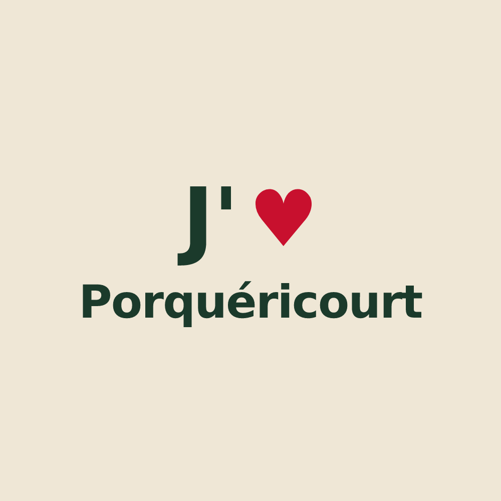 Tote bag personnalisé Porquéricourt — design J'aime Porquéricourt