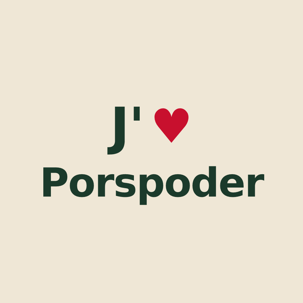 Tote bag personnalisé Porspoder — design J'aime Porspoder
