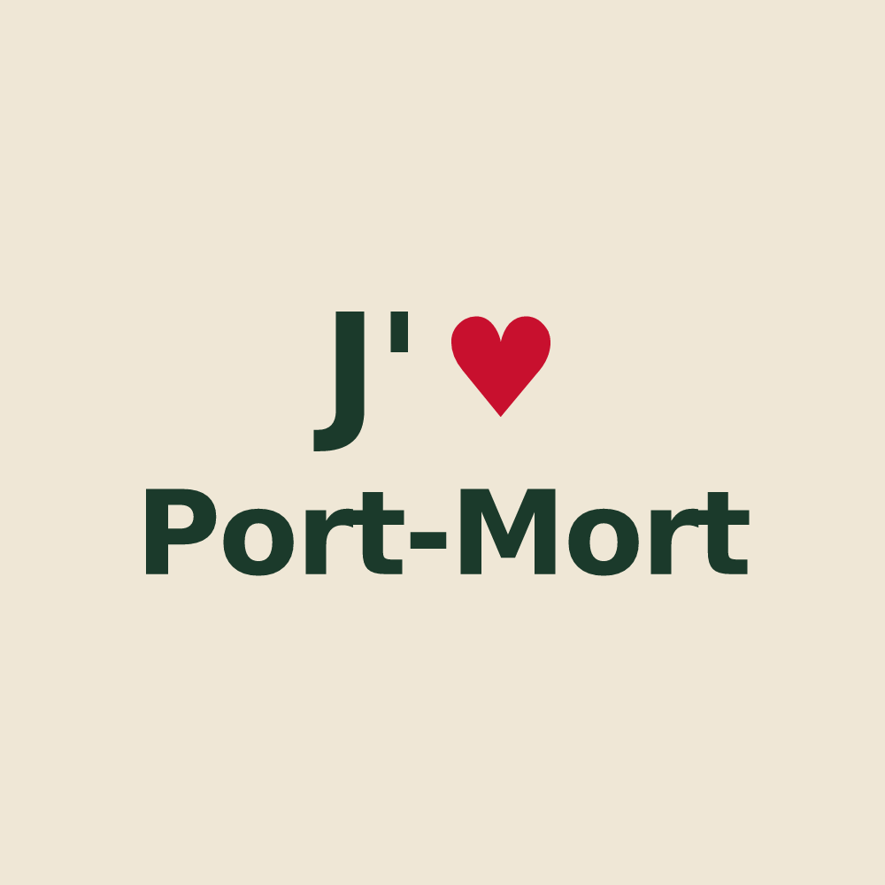 Tote bag personnalisé Port-Mort — design J'aime Port-Mort