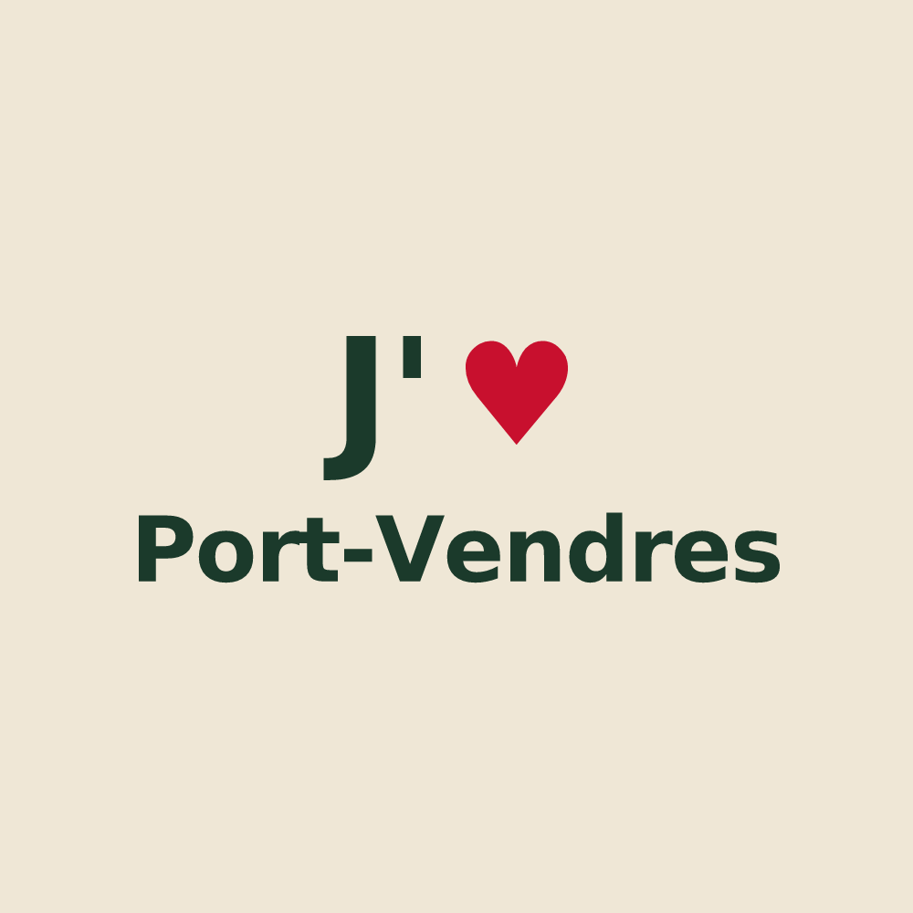 Tote bag personnalisé Port-Vendres — design J'aime Port-Vendres