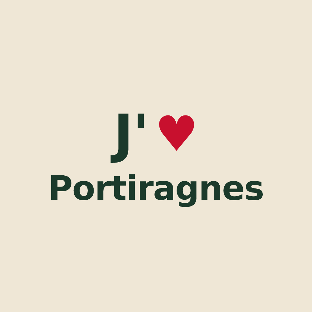 Tote bag personnalisé Portiragnes — design J'aime Portiragnes