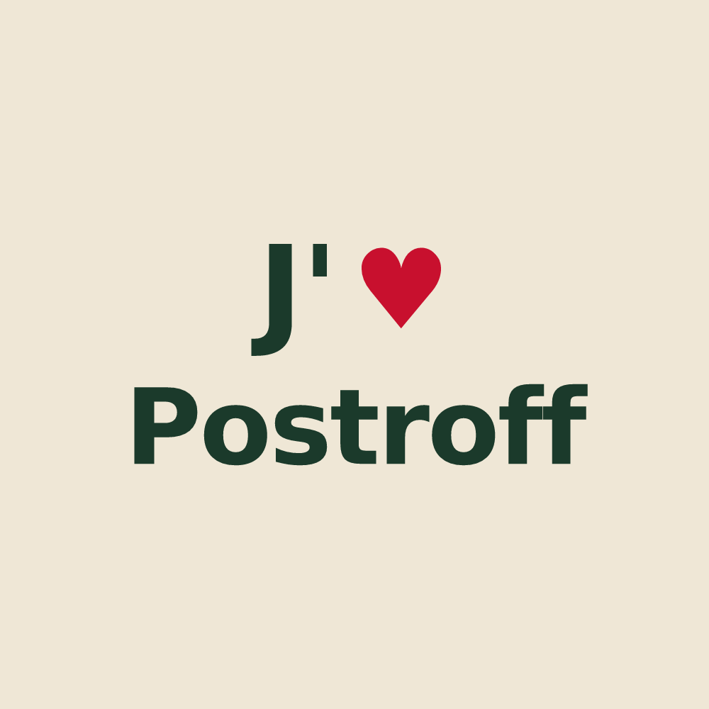 Tote bag personnalisé Postroff — design J'aime Postroff