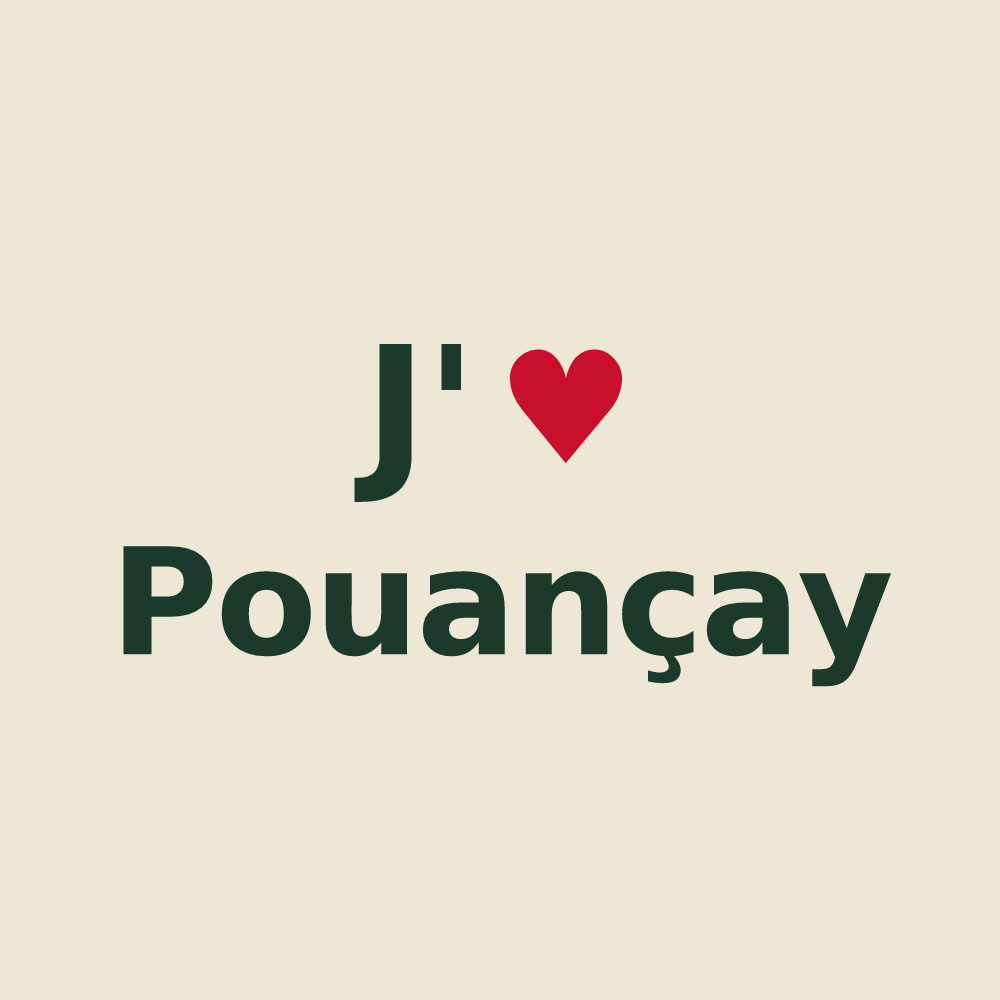 Tote bag personnalisé Pouançay — design J'aime Pouançay
